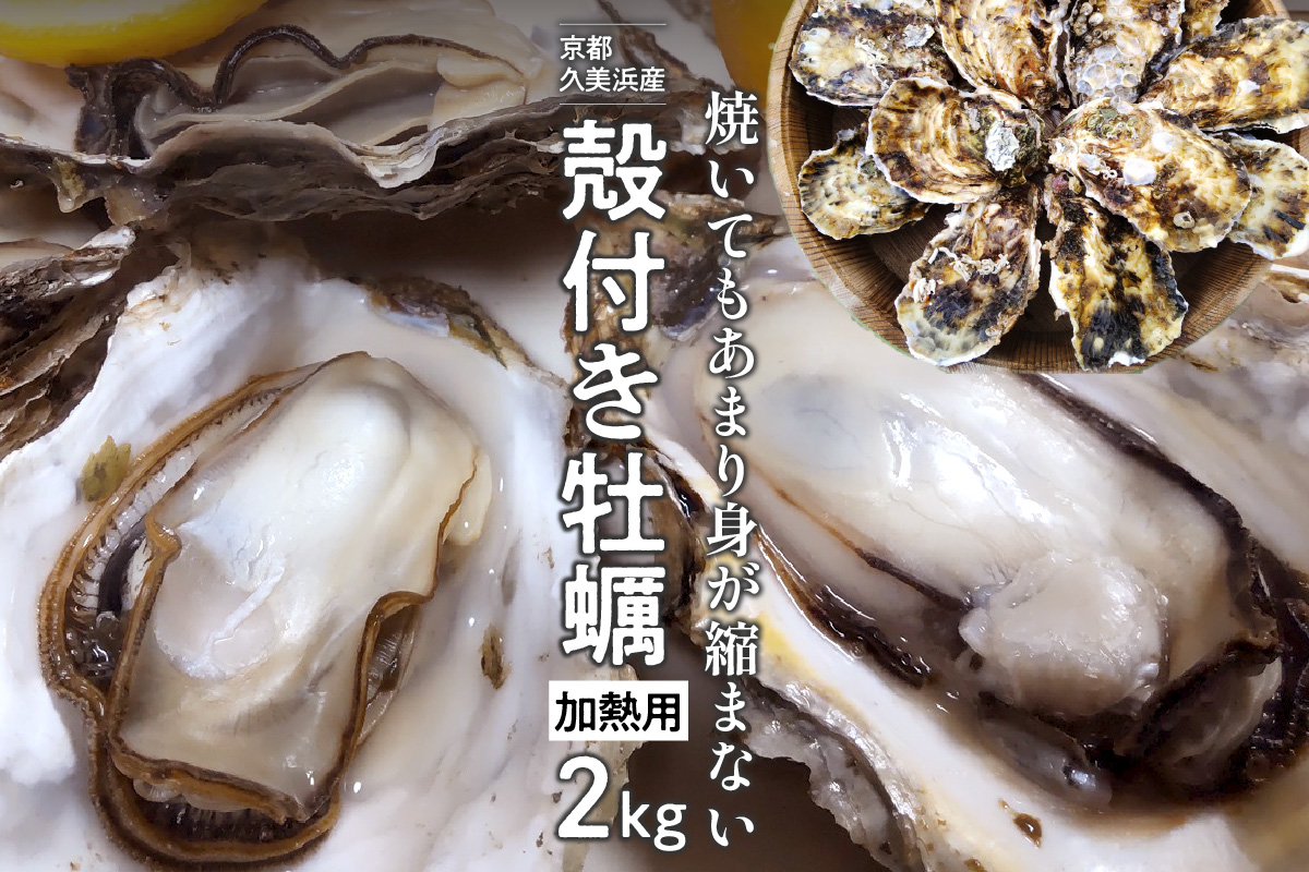 京都・久美浜産　殻付き牡蠣2kg（20個前後）【加熱用】牡蠣ナイフ付